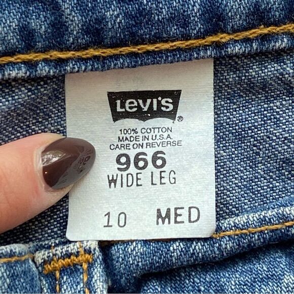 Rare 90's Levi's Blank White Tab 966 Medium Wash Ribcage Wide Leg Jeans … - Picture 9 of 16